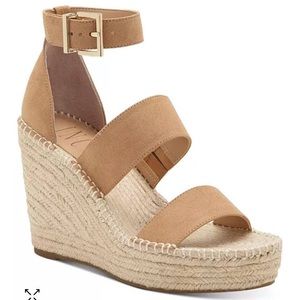 New INC $79 Women's Catiana Wedge Tan Platform Espadrille Sandals Size 10